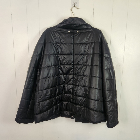 Addition Elle Black Winter Puffer Puffy Coat Jacket Plus Size 3X Lightweight - Picture 2 of 7